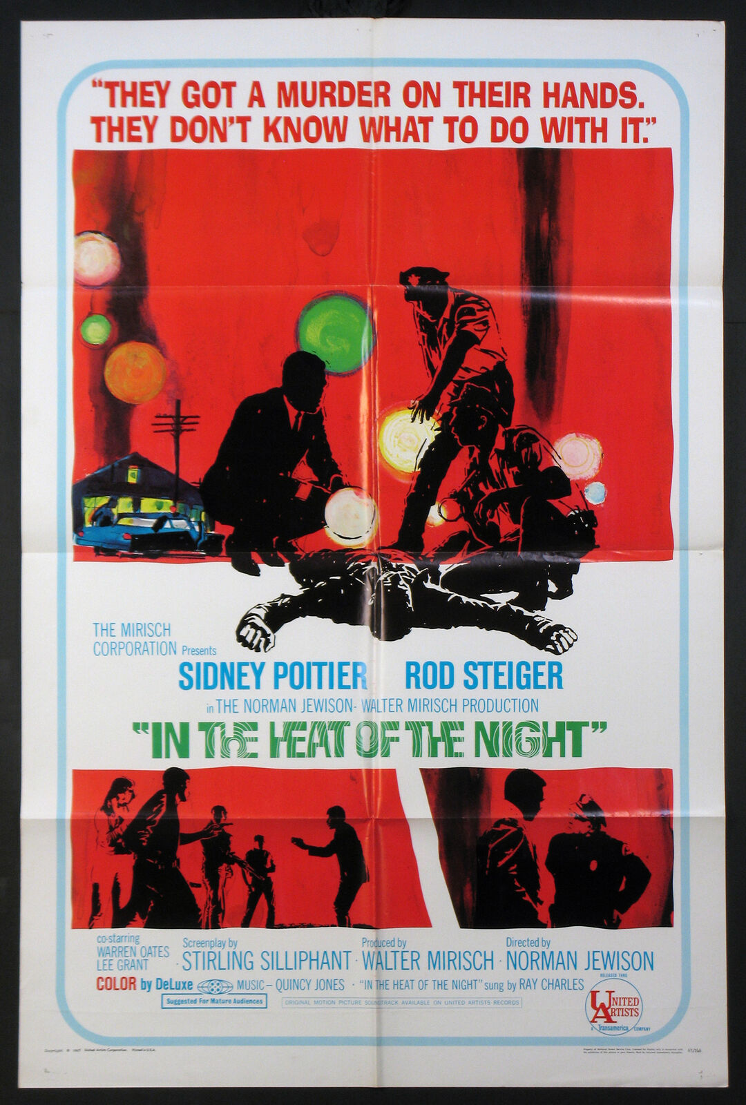In The Heat Of The Night Sidney Poitier Rod Steiger 1967 1-sheet