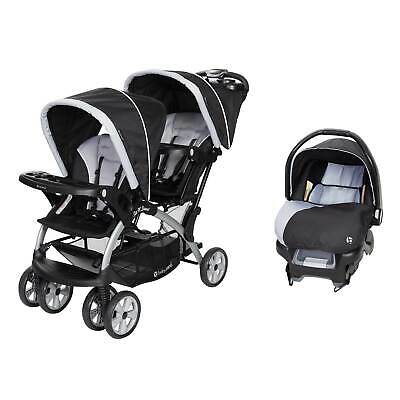 Baby Trend Sit N Stand Travel Double Baby Stroller And Car Seat Combo, Stormy