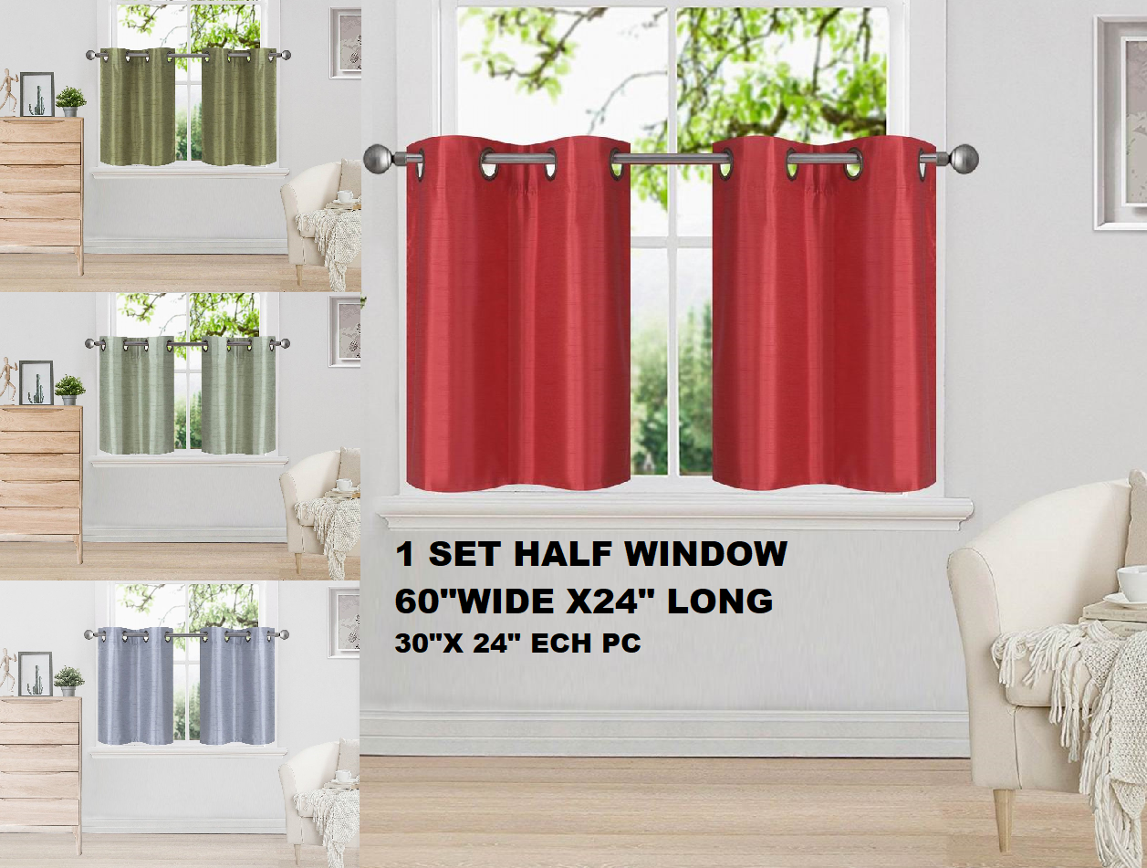 Sunlight-blocker Grommet Insulated Blackout Short Window Curtain Panels 2pc D2