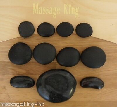 11 Pc Black Basalt Massage Stone Set, Working & Deep Tissue Stones Free Shipping
