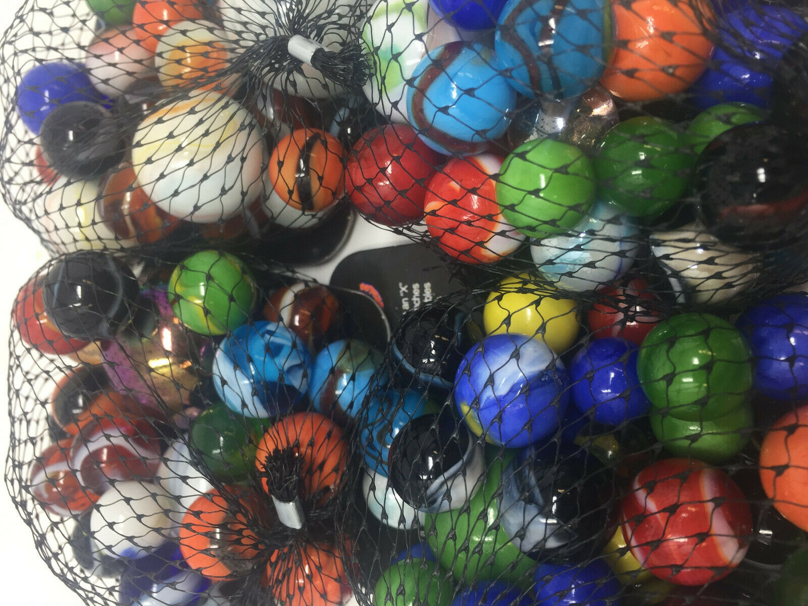 Mega Marbles Half Pound Rounds | Assorted Net Of Glass Marbles