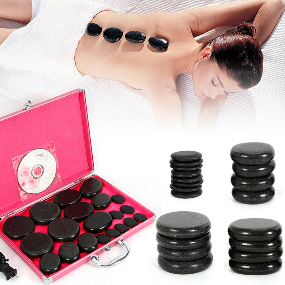 Portable Massage Stone Warmer Set- Natural Spa Rock Basalt Stone Massager Heater
