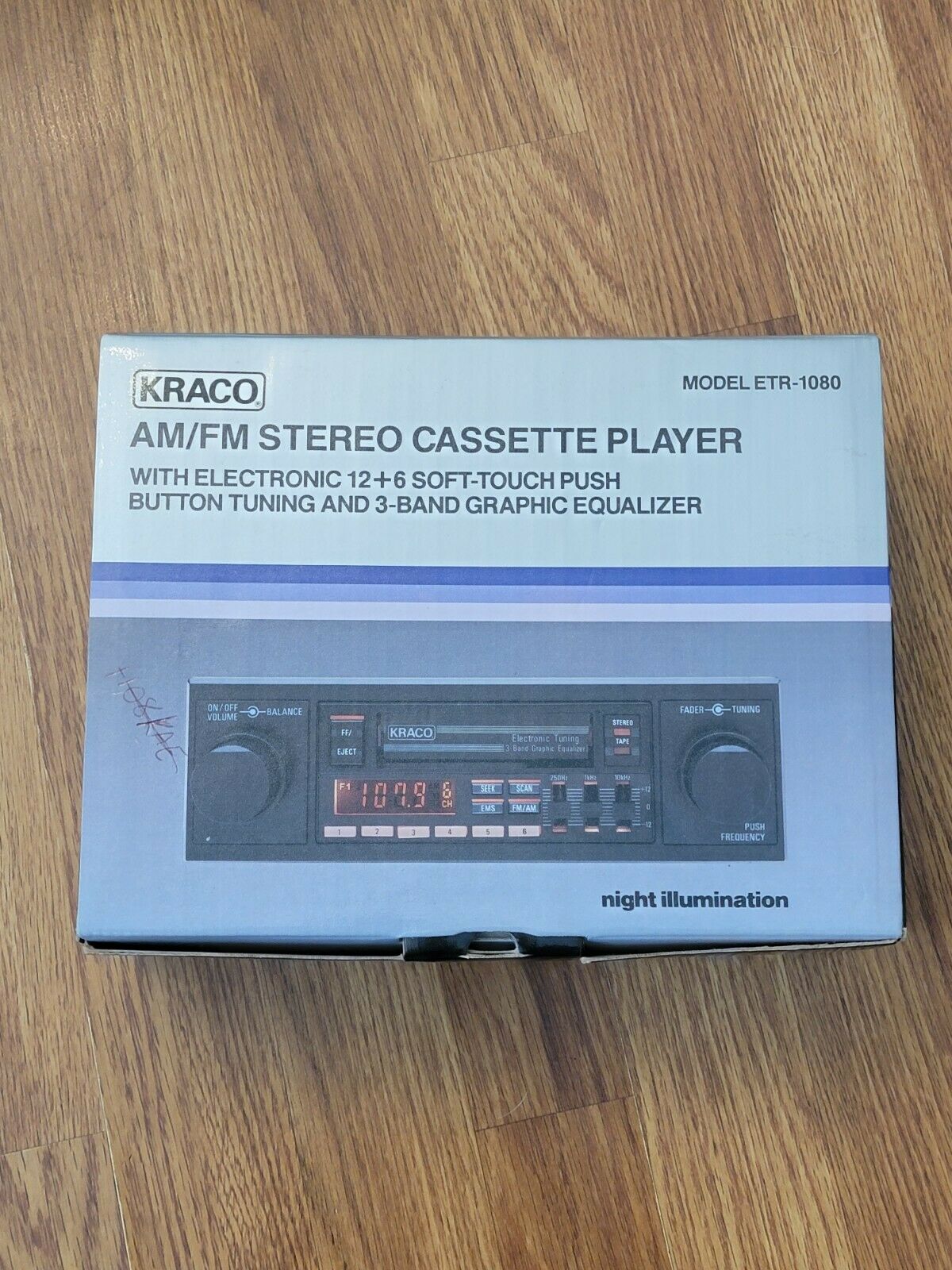 New In Box Vintage Kraco Model Etr-1080 Stereo Cassette Player With Equalizer