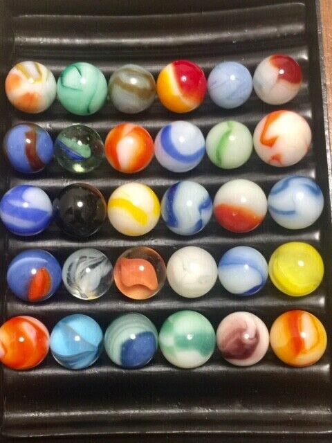 B-30---super Nice Group Of (30) Old Vintage Marbles, 5/8" Mint/near Mint