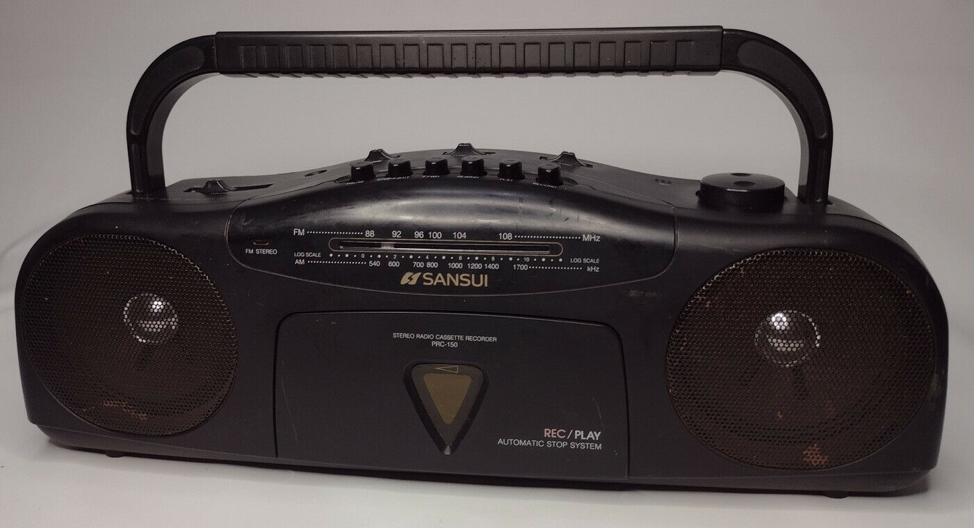 Vintage Sansui Am/fm Stereo Radio Cassette  Recorder Portable Boombox Prc-150