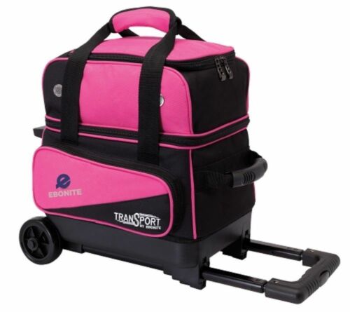 Ebonite Transport 1 Ball Roller Pink Bowling Bag With Wheels 5 Year Warranty