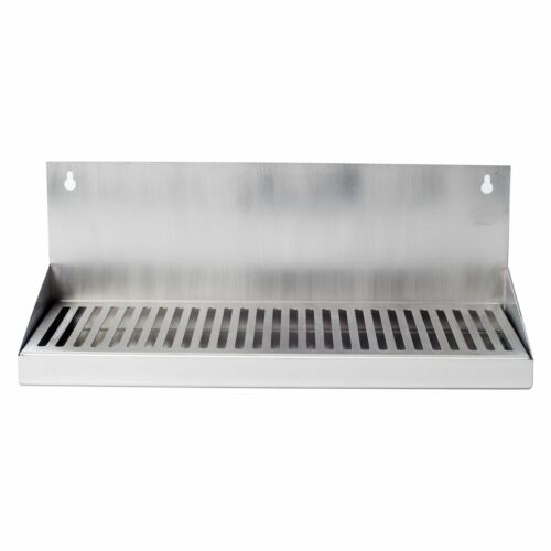 16" Stainless Steel Hanging Drip Tray W/ Removable Grate For Kegerator Or Keezer
