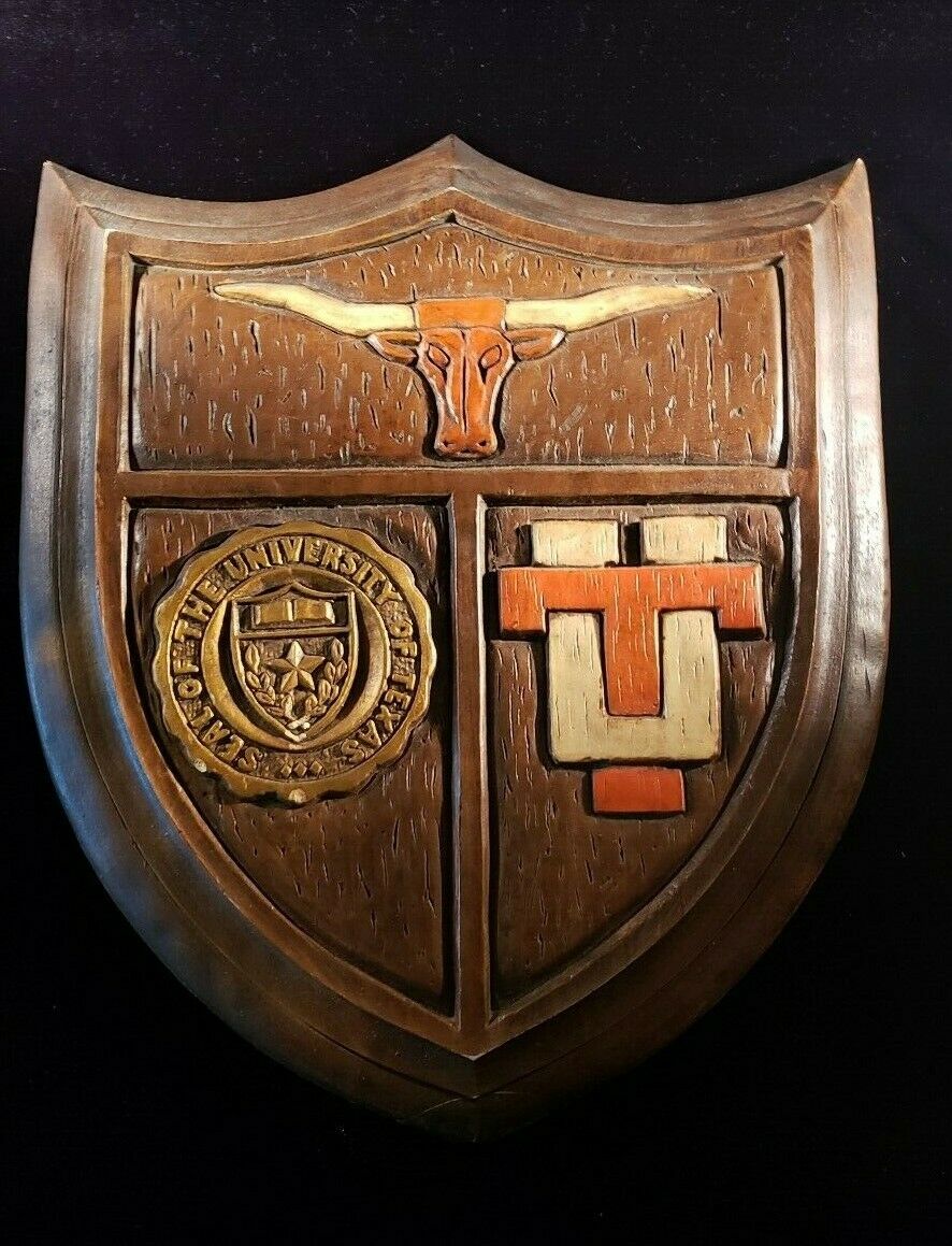 Vintage University Of Texas Ut Longhorns Plaque