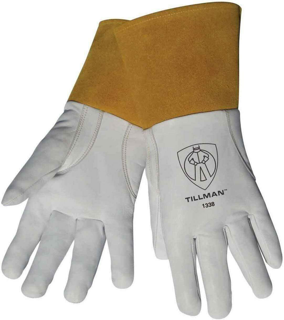 Tillman 1338 Top Grain Goatskin Tig Welding Gloves With 4" Cuff, Size Sm-xl