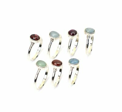 Wholesale 7pc 925 Solid Sterling Silver Aquamarine Tourmaline Ring Lot Y431