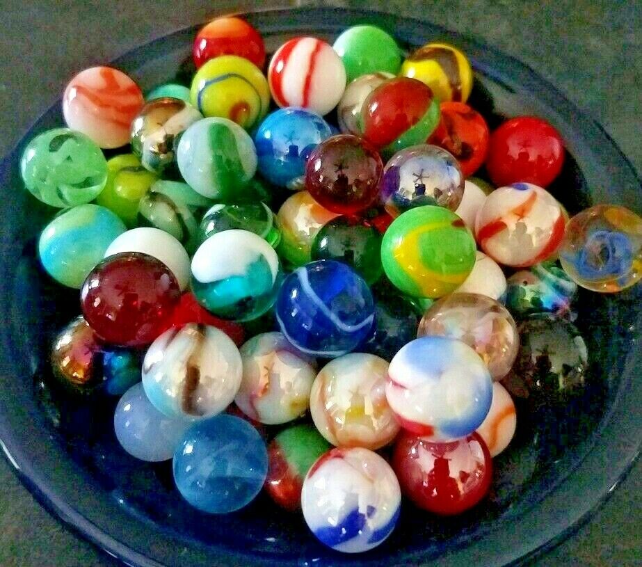 51 Vintage Marbles Collectors Mix + Mammoth Shooter - Incudes Mk Vacor Jabo Etc.