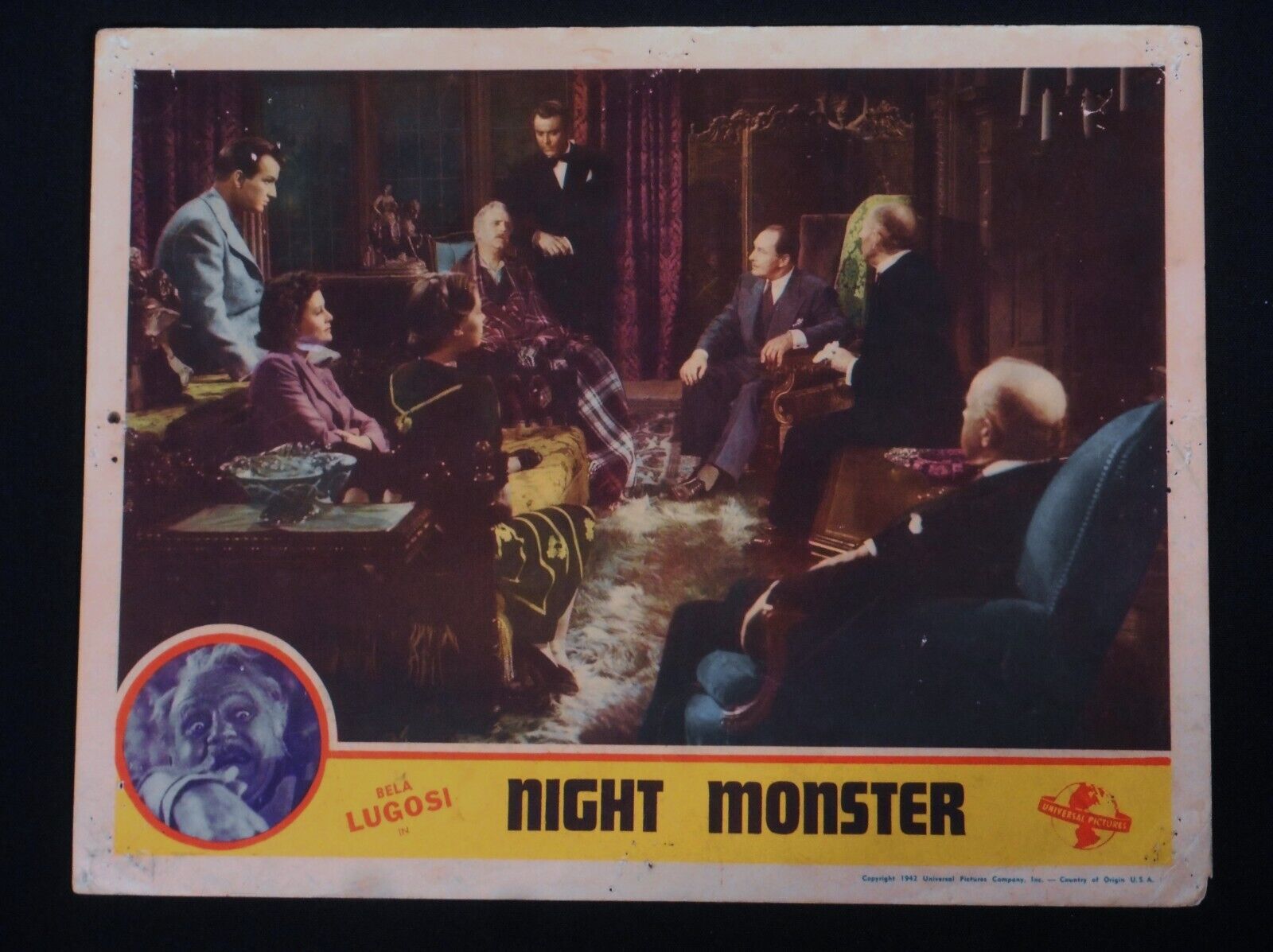Night Monster 1942 * Bela Lugosi * Lionel Atwill * Universal Horror Lobby Card!!