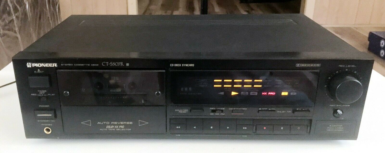 Vintage 1980s Pioneer Stereo Cassette Deck - Model Ct-s507r - Black