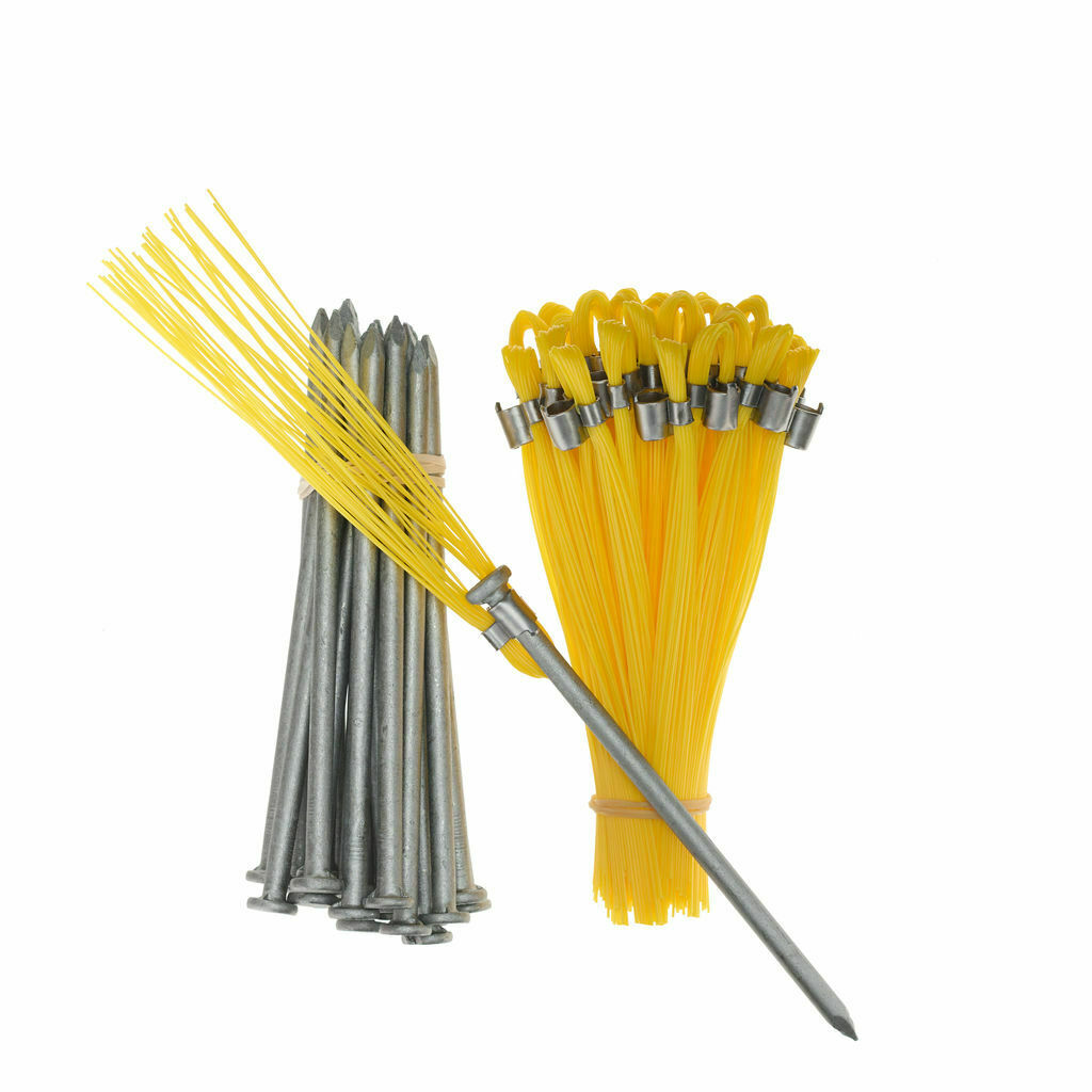 Marking Flags 6 In Yellow Whiskers With Hard Ground Stakes 20 Pack, Construction