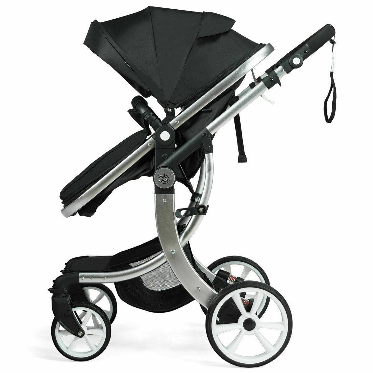 Folding Aluminum Infant Reversible Stroller With Diaper Bag-black - Color: Blac
