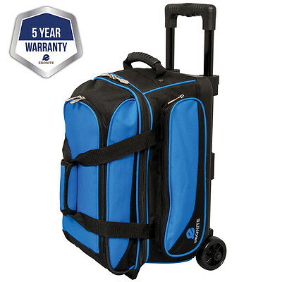 Ebonite Transport Ii Black/blue 2 Ball Roller Bowling Bag