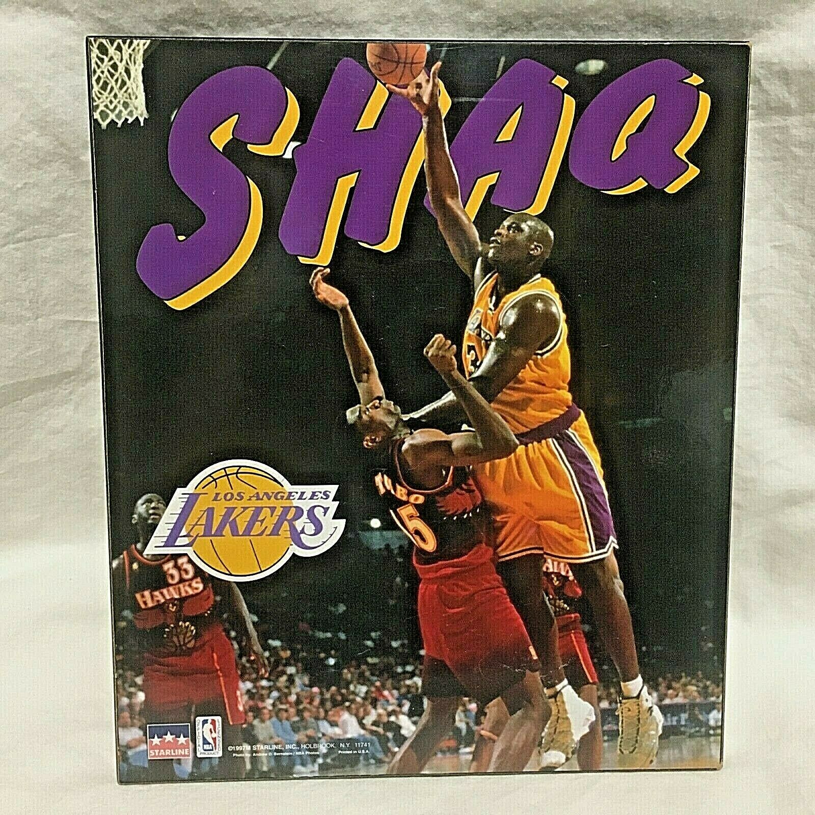 1997 Starline, Shaquille O'neal Wall Plaque, 9" X 7 3/4"
