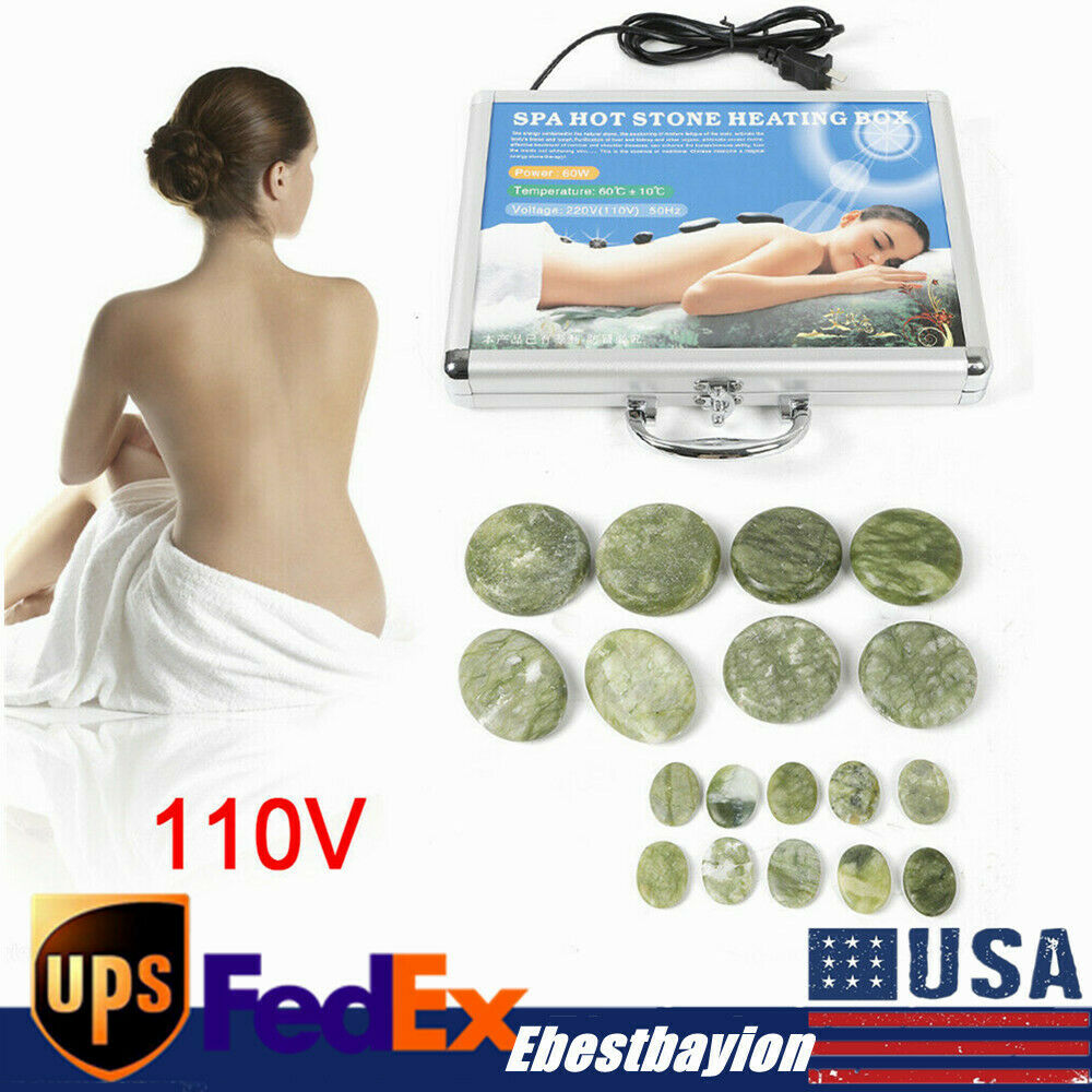 16 Pcs Hot Rock Portable Heating Bag Massage Stone Warmer Heating Spa Massage