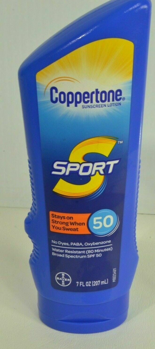 Coppertone Sport Spf 50 Sunscreen Lotion Water Resistant  7 Oz