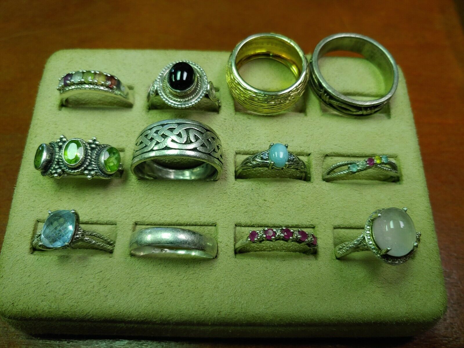 Lot Of 12 Sterling Silver Rings 56.9 G Size 10 & Up Lot # 51
