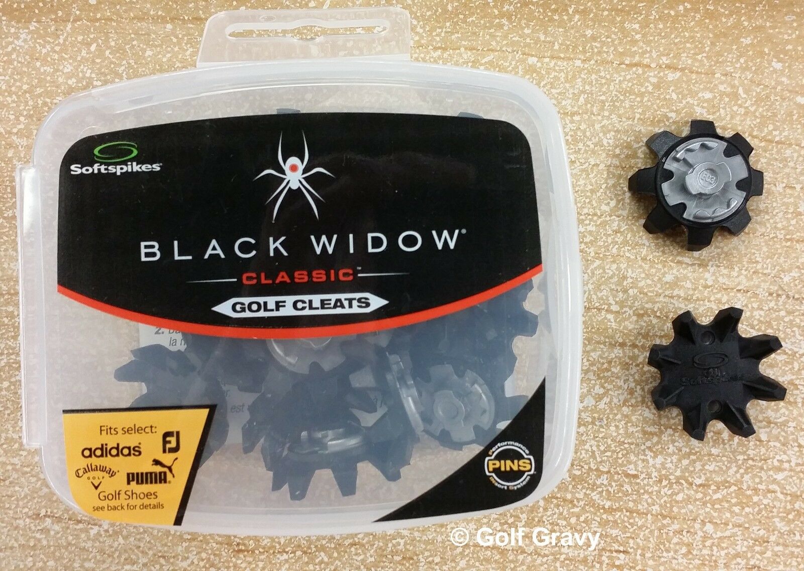 Softspikes Black Widow Pins Golf Cleats  - Pack Of 16
