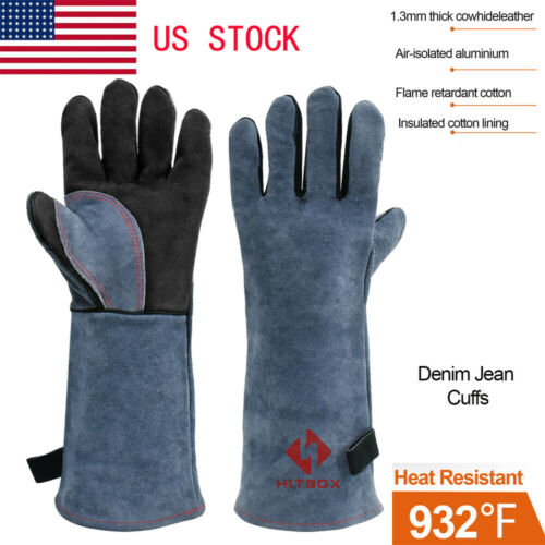 Hitbox Welding Gloves Mig Tig Welding Gloves Safety Protection Gloves Oven Glove
