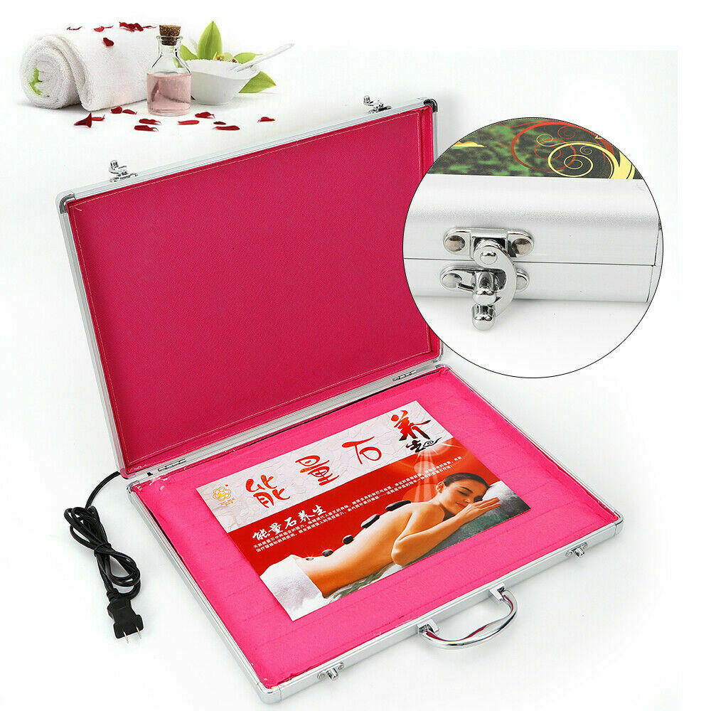 Hot Stones Massage Kit, Portable Smooth And Natural Basalt Hot Rocks Set+box Us