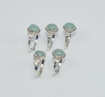 Wholesale 5pc 925 Solid Sterling Silver Aqua Chalcedony Ring Lot Gtc296 O K058