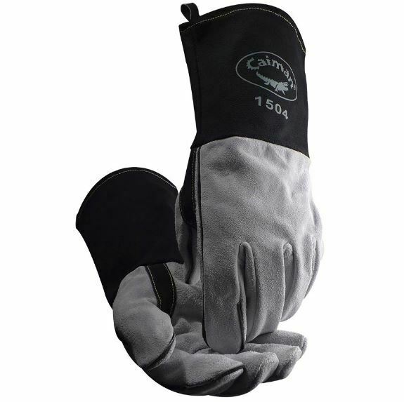 Caiman 1504 Welding Gloves 1504-1 Mig / Stick Cow Split Fr Duck Cuff Kontour
