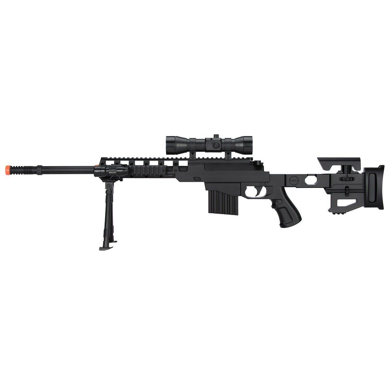 350 Fps Spring Airsoft Sniper Rifle Gun W/ 6mm Bb Bbs Scope Laser Light Bipod