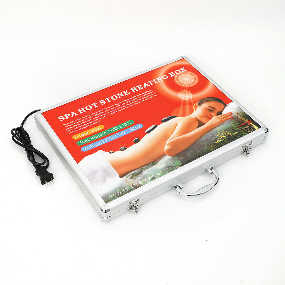 Hot Stones Massage Set, Spa Warmer Heater Box For Back Pain Insomnia Relaxing Us