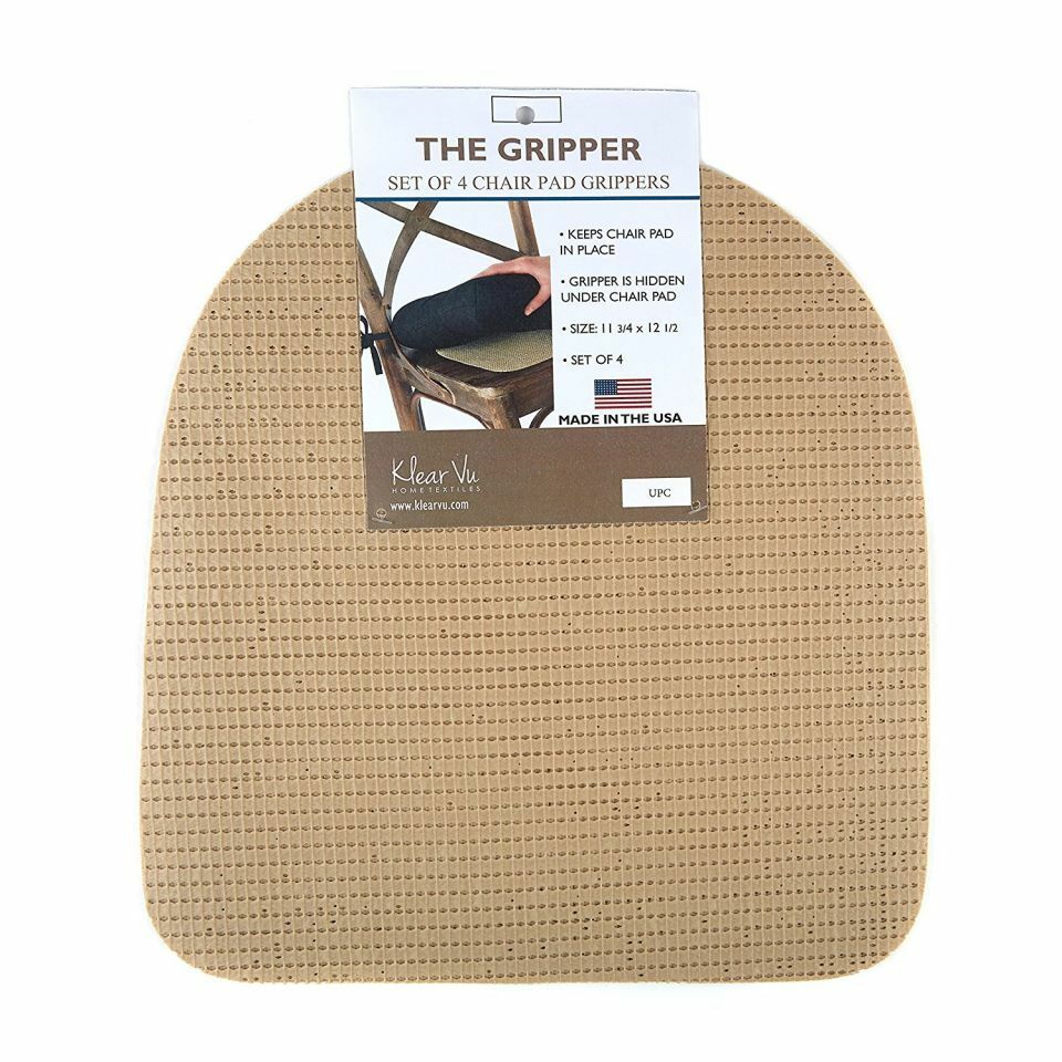 Klear Vu The Gripper 4pk Non Slip Gripper Pads For Chair Cushions, 12.5" X 11.75