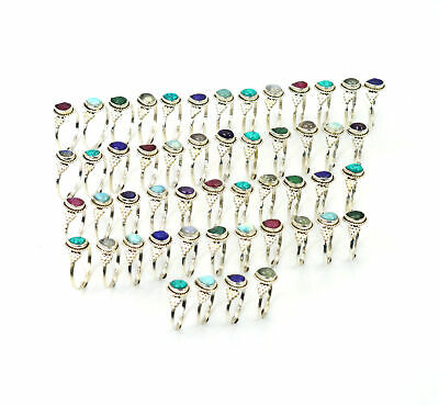 Wholesale 51pc 925 Solid Sterling Silver Blue Sapphire Mix Ring Lot  0 S963