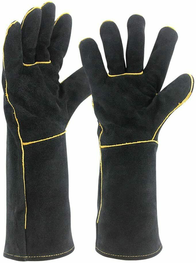 Welding Gloves 16 Inch Heat Resistant Unibody Cow Split Leather Bbq Cooking