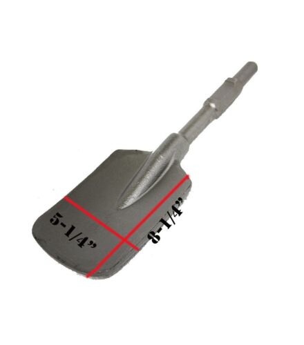 Square Clay Spade Scoop Shovel Chisel Bit 1-1/8" Hex Shank  4 Demolition Hammer