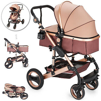 Luxury Baby Stroller 2 In 1 Newborn Pram Foldable Infant Pushchair Bassinet Car