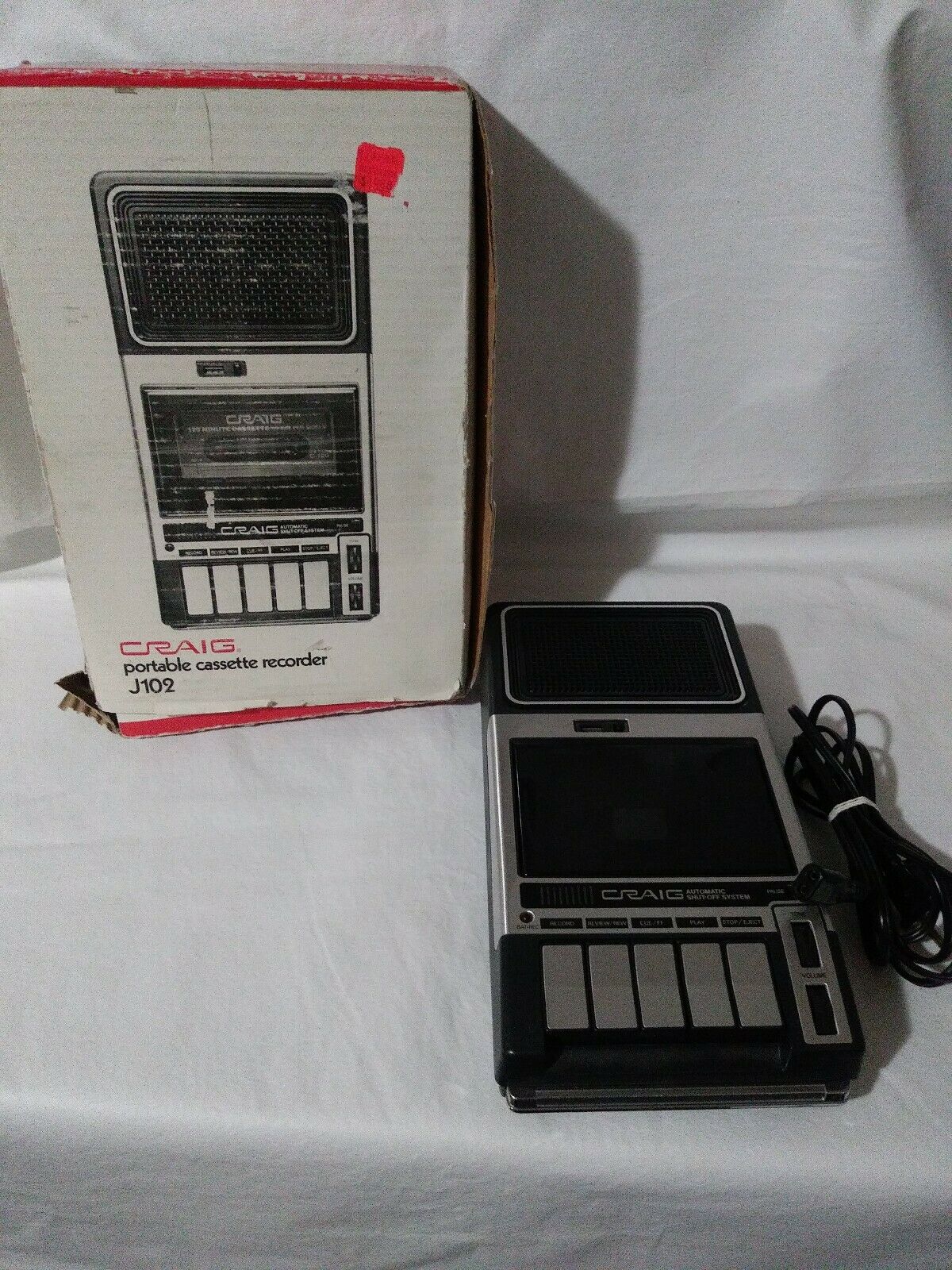 Vintage Craig Portable Cassette Recorder J102. B23